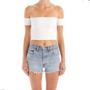 Are You Am I White Minka crop top XS